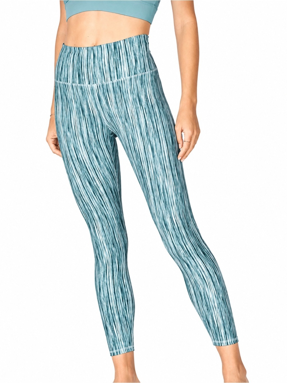 Fabletics Powerhold blue/green leggings, no size, fits like small